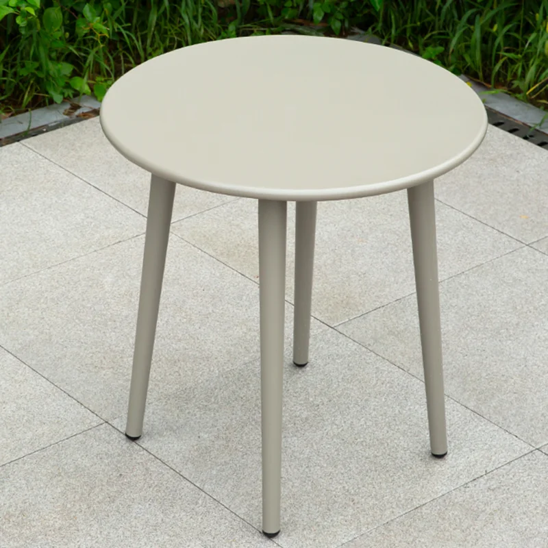 70cm Garden Outdoor Aluminum Alloy Dining Table Art Tea Table Courtyard Rust-Resistant Aluminum Patio Dining Table Urniture