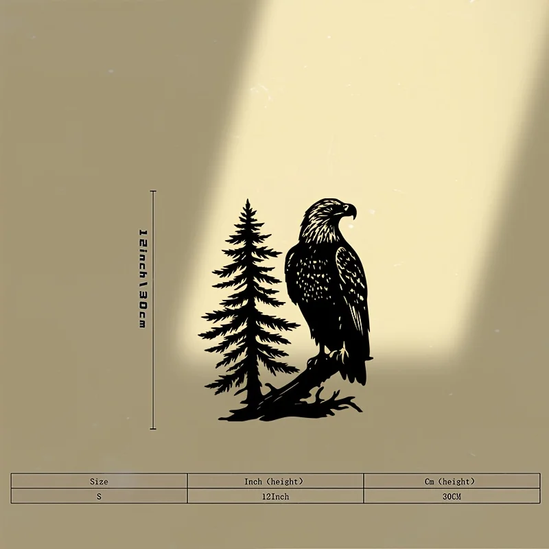 Vintage Black Eagle Silhouette Aluminum Wall Art 12x16in Waterproof Durable Retro Decor for Living Room Bedroom