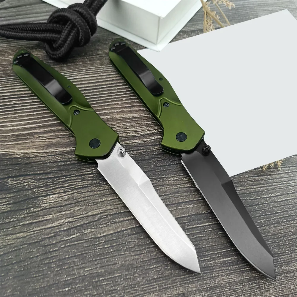 Green BM 940 Osborne Folding Knife D2 Clip Point Blade Aluminum Handle EDC Outdoor Hiking Protable Rescue Pocket Knife