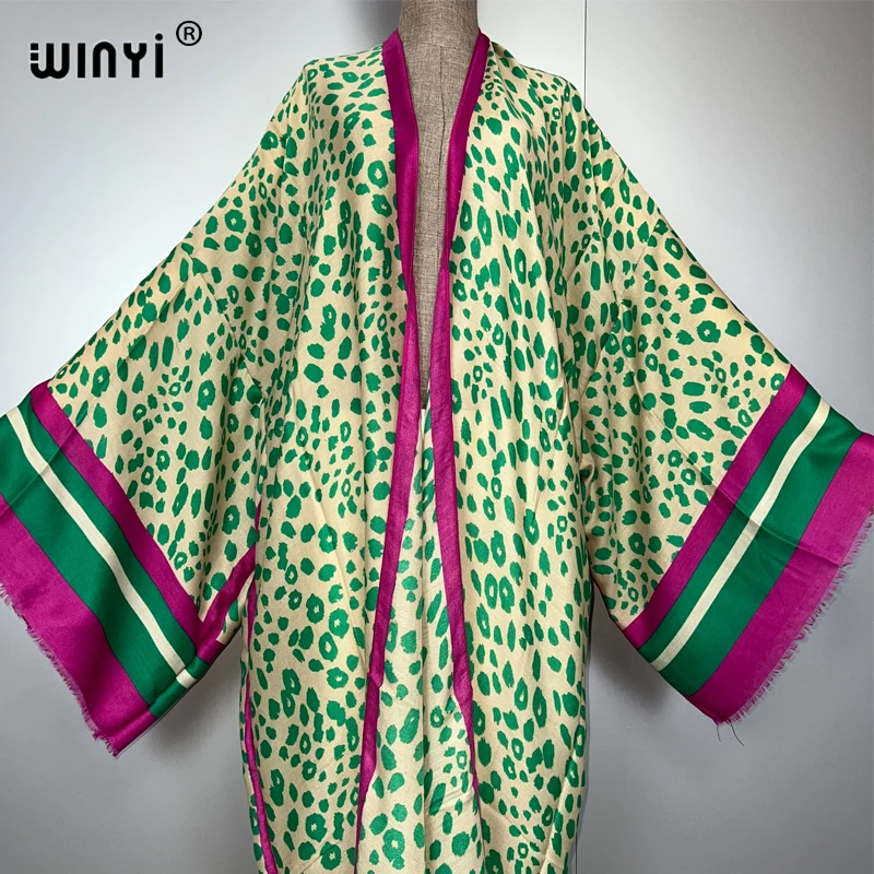 WINYI, traje bohemio de verano, kimono para playa, maxi vestido, cárdigans, ropa de playa para mujer, abaya, caftán de lujo de Dubái