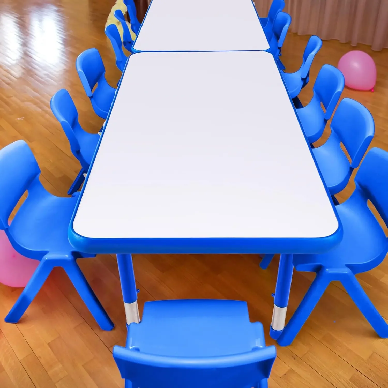 Juego de mesa y silla para niño y adolescente, silla ajustable en altura, estudio de educación en casa para aula, 2 unidades