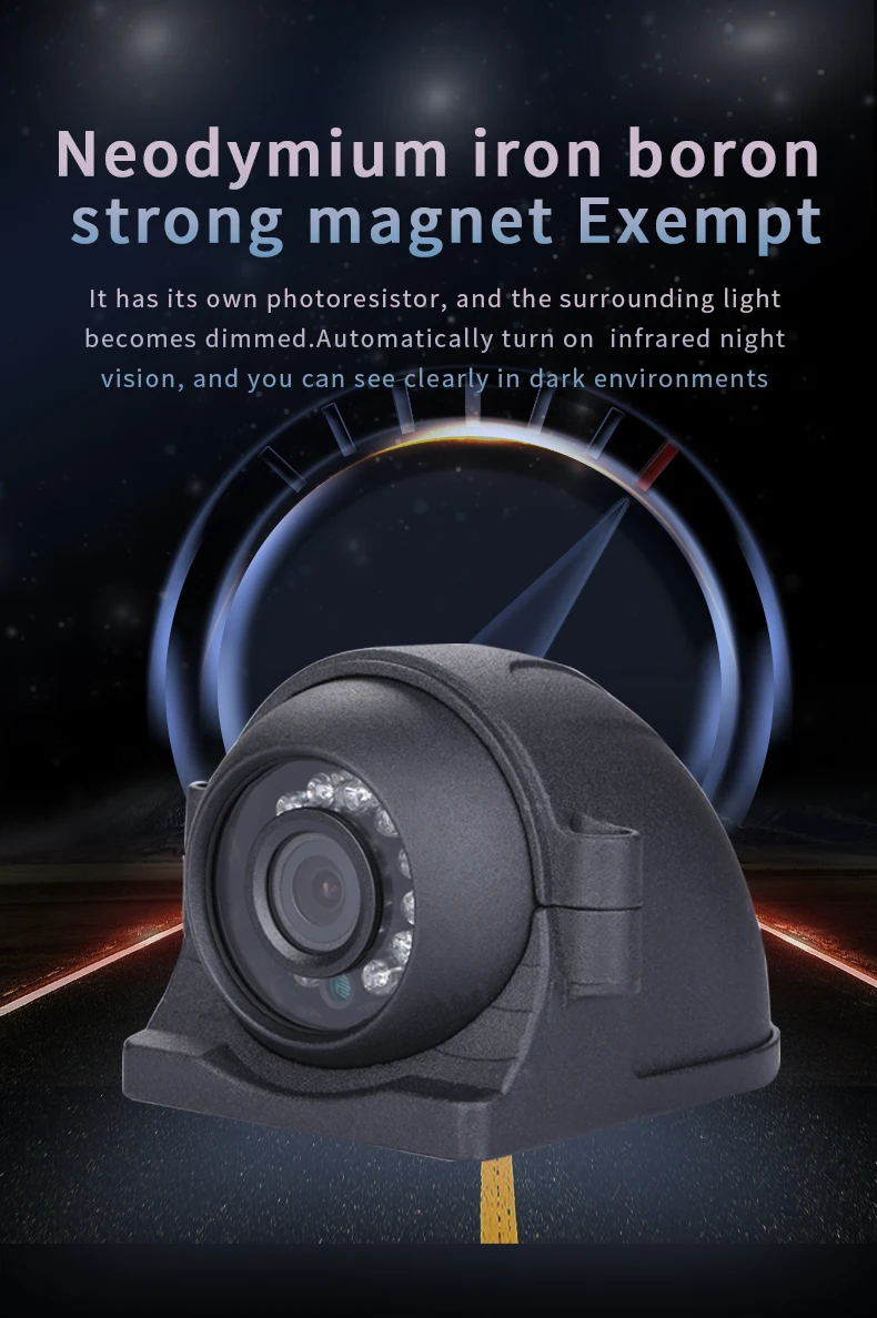 AHD 1080P 2MP Waterproof Side View Vehicle Camera – No-Drill Strong Magnetic Mount with IR Night Vision for Truck & Bus image