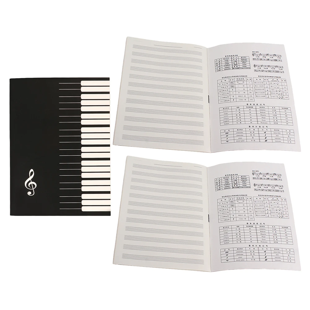 

3 Pcs Manuscript Staff Notebook Music Score Exercise Guitar Piano Stave Notebooks