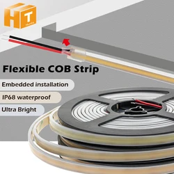 Striscia LED COB flessibile Ultra Bright DC12/24V 3000K 4000K 6000K 480LED/m IP68 nastro biadesivo impermeabile 5 m/lotto