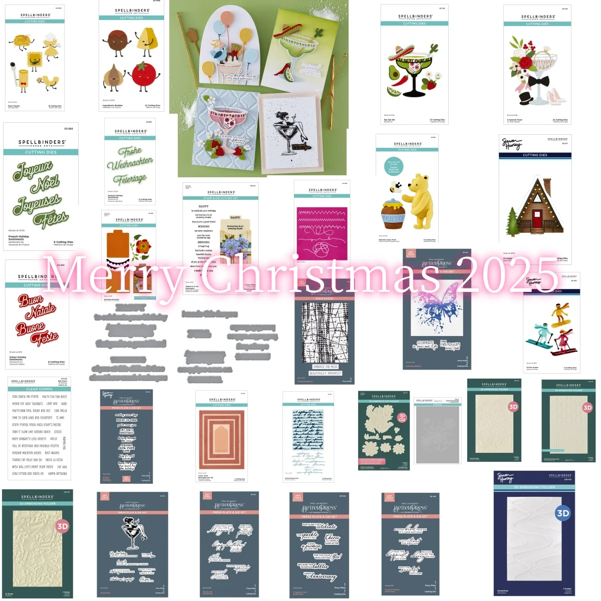 

Merry Christmas 2025 Metal Cutting Dies Hot Foil Clear Stamps Stencil for DIY Making Card Paper Album Craft Supplies Decoration