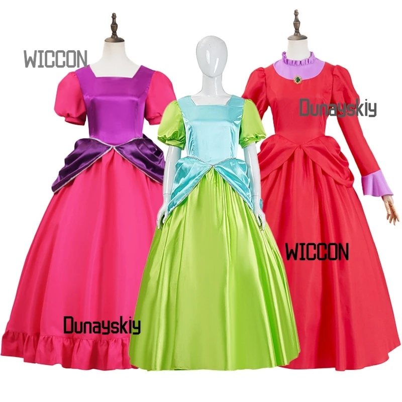 

Adult Evil Fancy Ball Gown Court Medieval Cos Adult Evil Movie Anime Step Sister Dress Cosplay Costume