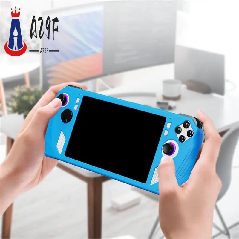 

A29F-1 Piece Handheld Protective Case Anti-Slip Anti-Fall Silicone Case For ROG Ally Gaming Console Blue
