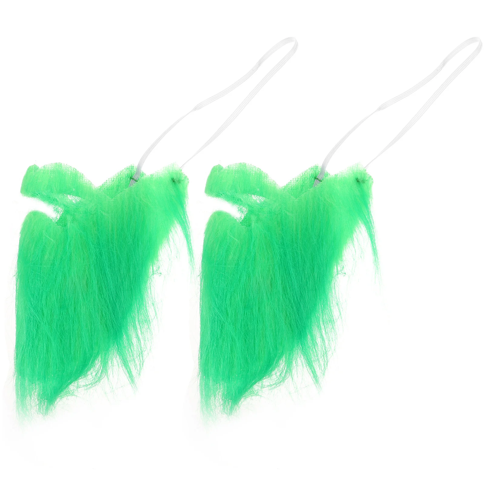 

2pcs Green Fake Beard False Mustache For St. Patrick'S Day Party Cosplay Costume Prop Funny Beard Accessories Decorations