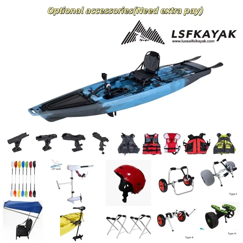 Direct Sales 12.5ft Fishing Pedal Kayak Custom Fishing Kayak For Personal Use
