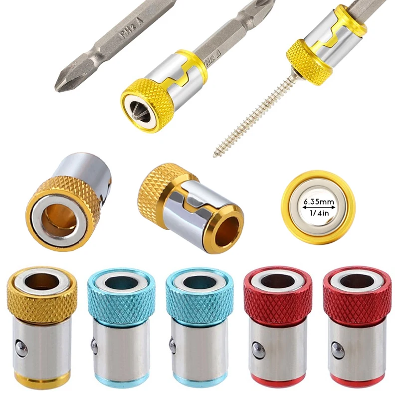 1/2/3/6 sztuk uniwersalny pierścień magnetyczny do 6.35mm 1/4 "magnes wiertła potężny pierścień silny magnetyzer elektryczne końcówki wkrętaków