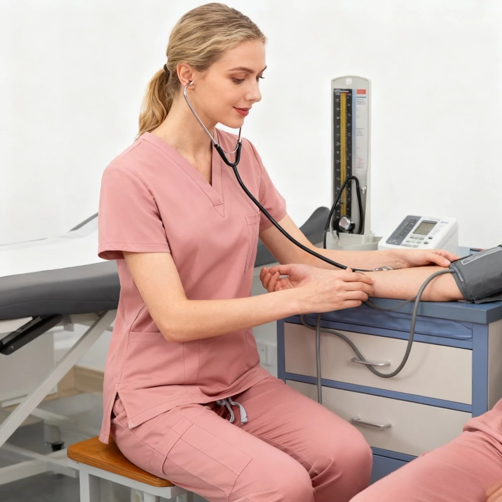 Unisex Scrubs Set Kurzarm, schnell trocknende Krankenschwesteruniform, Tierarzt Haustier Krankenhaus Arbeitskleidung S-3XL