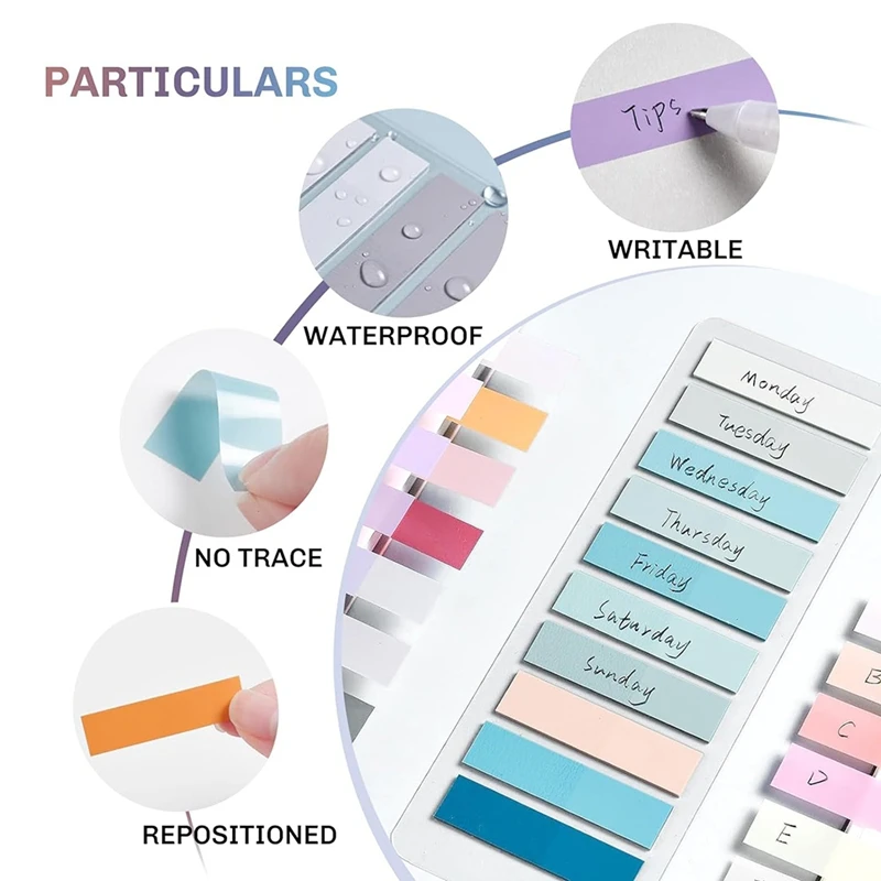 2400 PCS Sticky Tabs,120 Colors Writable Sticky Note Tabs For Binders, Annotation Tabs, Page Markers, Classify Files