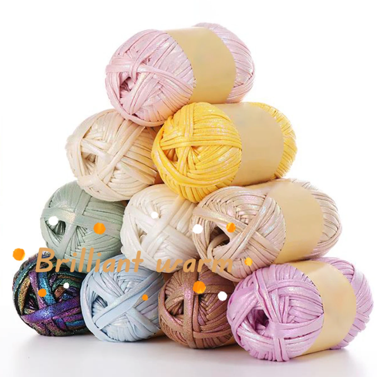 100 جرام من خيوط الكروشيه اللامعة من الجلد المقلد ، غزل قميص معدني 43.74yd ، حياكة يدوية ذاتية الصنع لحقيبة بطانية وسادة خيوط كروشيه