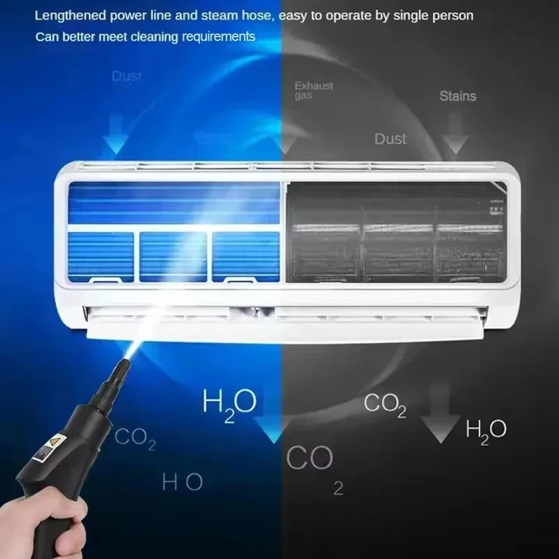 Limpiador a vapor portátil de mano, máquina de limpieza a vapor a alta temperatura y presión con cabezales de cepillo para cocina y coche