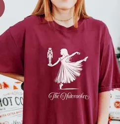 Nutcracker Christmas Shirt Clara Ballerina Nutcracker T-Shirt Ballerinas Gift Ballet Holiday Season Cute Tee Cotton T Shirt Tops