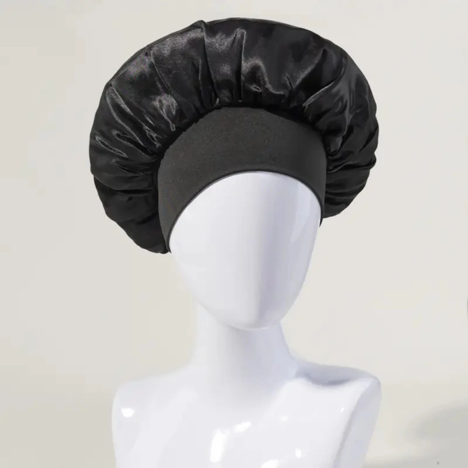 Soft Silk Satin Breathable Sleep Bonnet with Elastic Band for Curly Hair - Comfortable Women's Dreadlock Bonnet like Silk