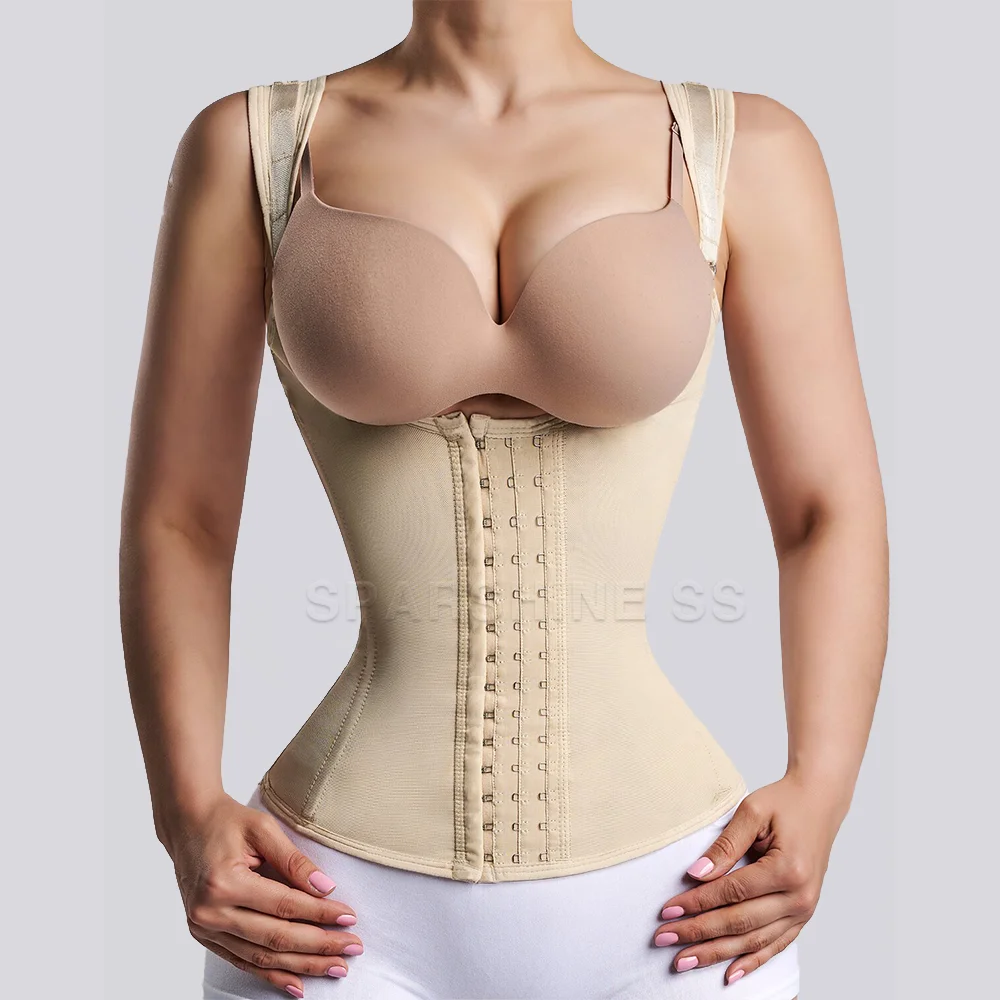 

Fajas Women's High Compression Waist Trainer Vest Corset Adjustable Hook-eyes Shaper Abdomen Belt Flat Belly Sheath