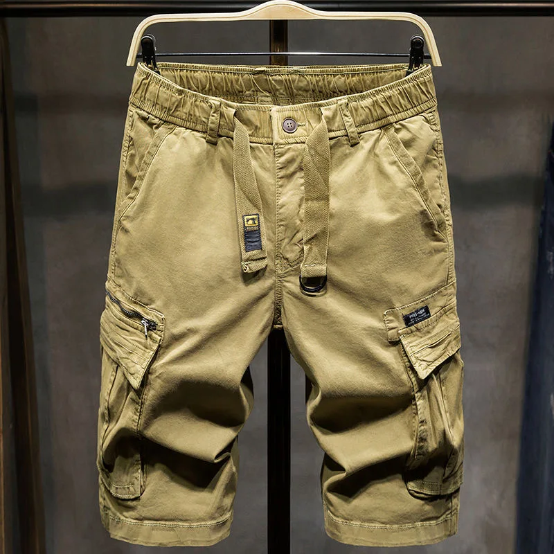Summer's New Fashion Trend Retro Straight Multi-Pocket Work Shorts For Men Loose and Sporty Large-Sized High-Quality Pants