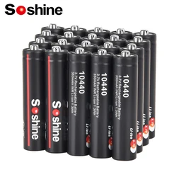 Soshine 3.7V 350mAh 10440 Lithium Batteries AAA 10440 Li-ion Rechargeable Battery 350mAh Battery for Recorder Game Console Toy