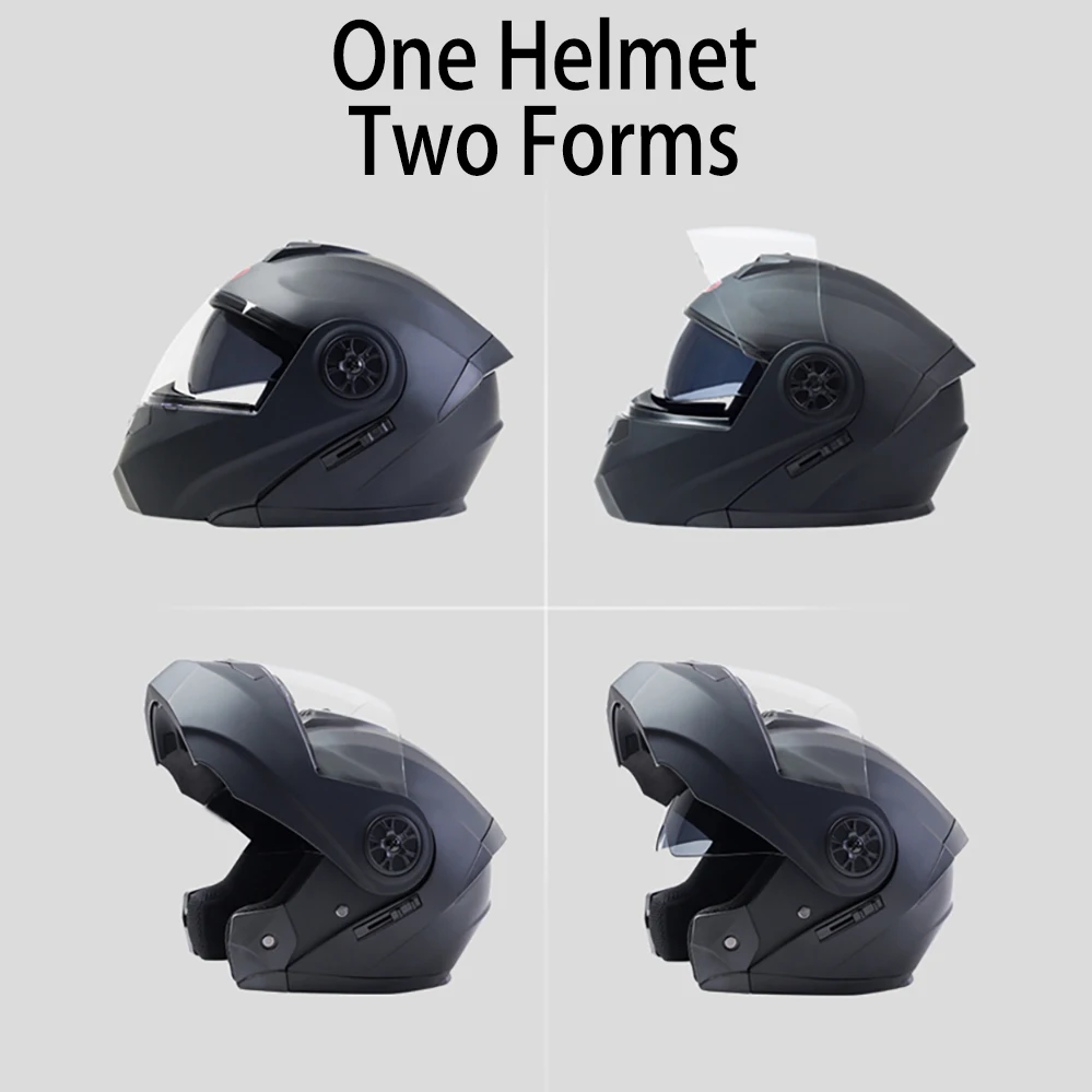 Dual Lens Helmet Interior Visor Latest Safety Modular Flip Motorcycle Helmet Fashion Voyage Racing Men Women Moto DOT Approved