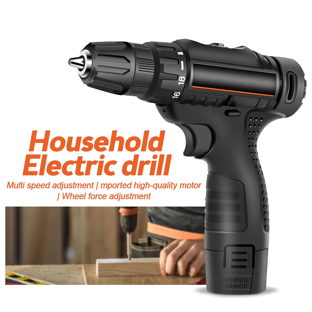 

Cordless Electric Screwdriver 12V Kit Multi-Head Power Drill Set & Lithium-Ion Battery for Daily Decoration Maintenance