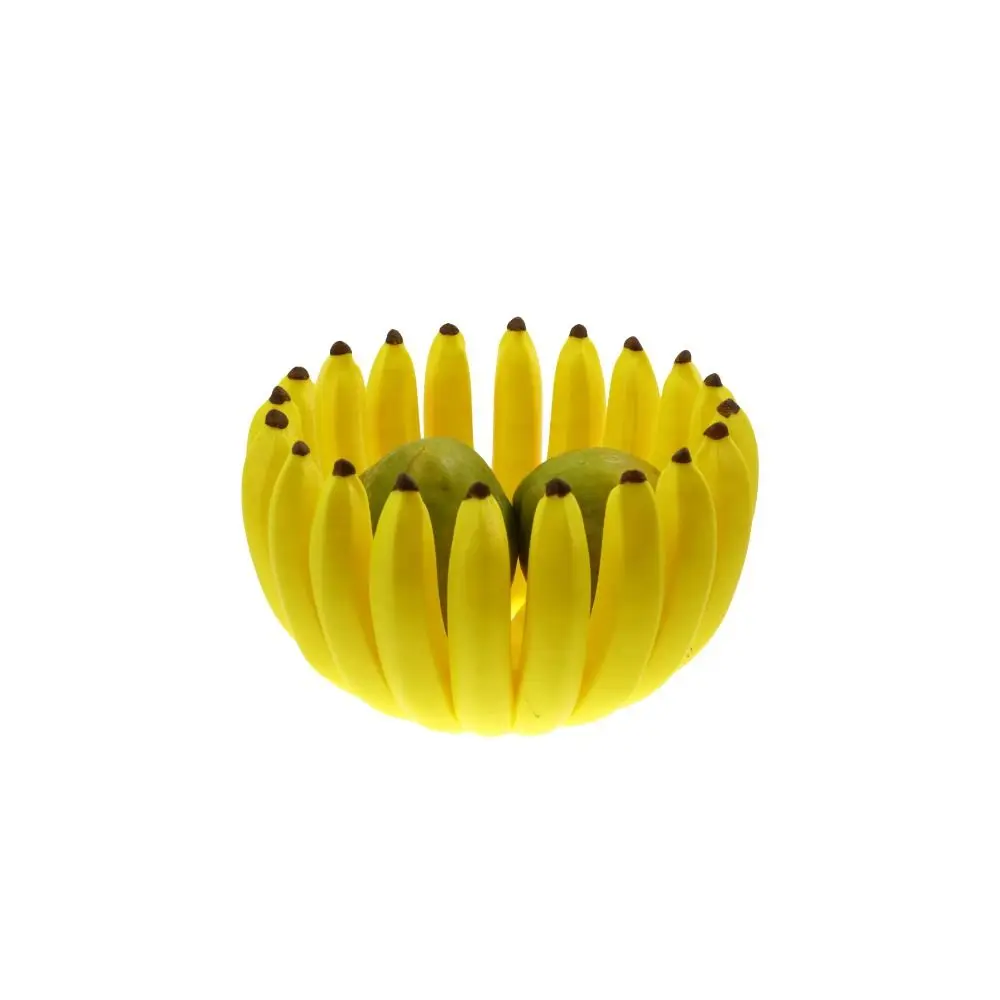 Novelty Banana Shaped Fruit Tray Plastic 3D Printed Fruit Storage Tray Large Capacity Unique Gift Simulated Banana Tray Office