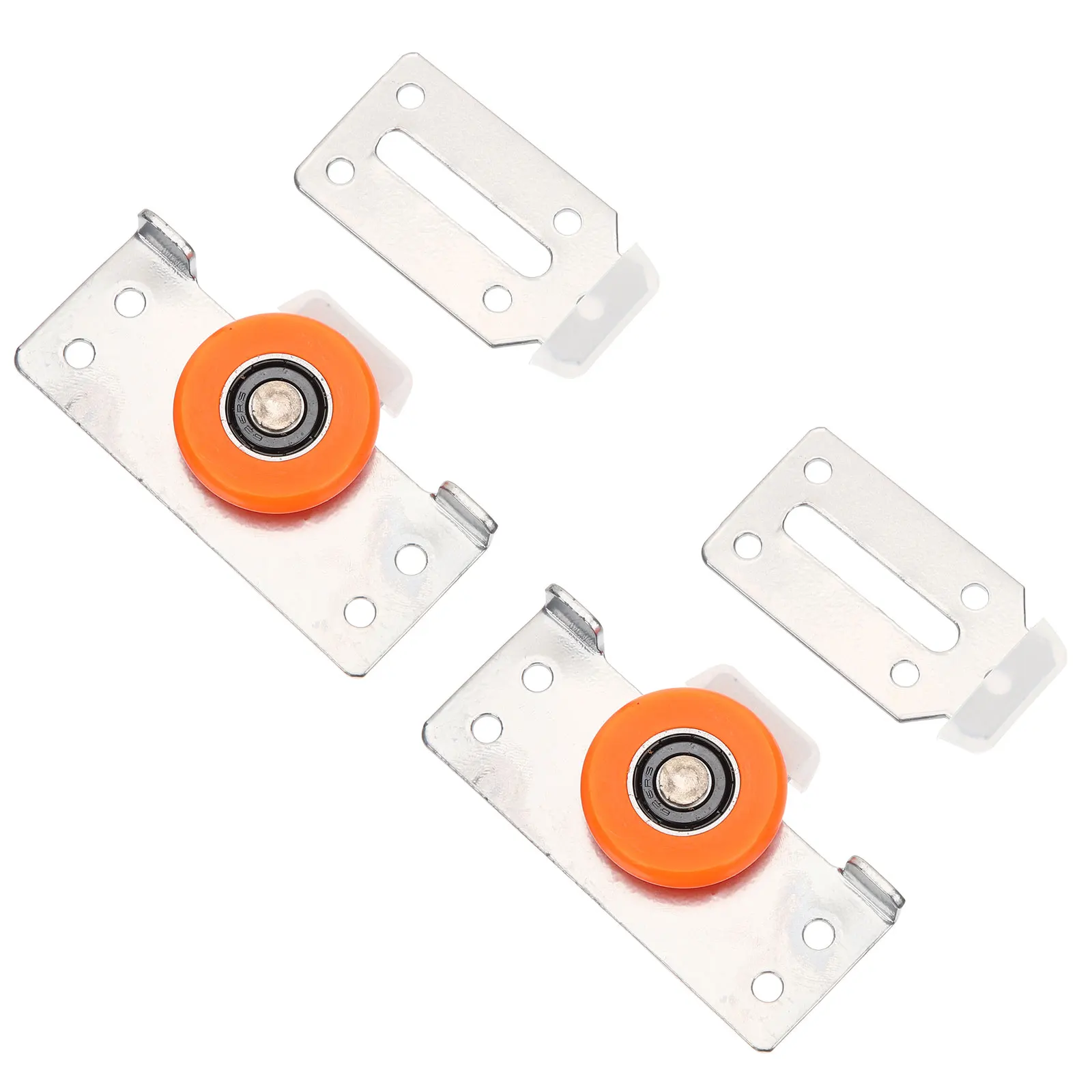 

2 Sets Sliding Door Rollers Nylon Glass Wardrobe Pulley Cabinet Wheels Red 60x35mm Adjustable Silent Track System Furniture