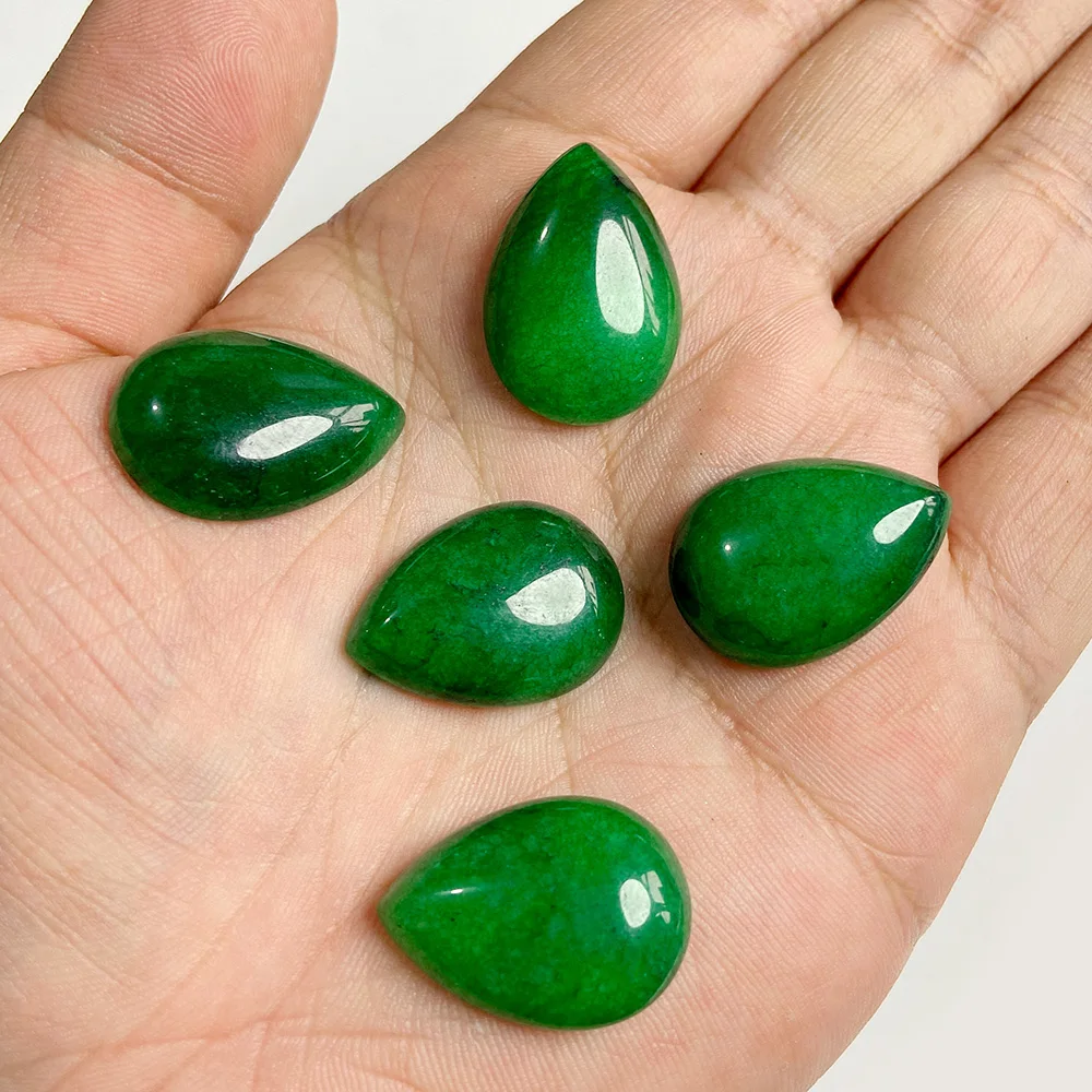 10pcs Natural Waterdrop Stone Cabochon Beads Semi-Flat Teardrop Cameo Beads Fit DIY Jewelry Ring Earring Brooches Accessory