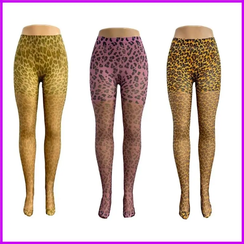 

Stretchy Leopard Print Hosiery Offering Enhancing Breathability Perfect For Office Event Or Social Gatherings
