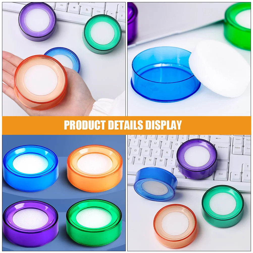 4 قطعة أداة ترطيب الإصبع كوب إسفنجي لعد الأموال فرز المستندات الورقية سطح المكتب استخدام البلاستيك ترطيب سريع #3