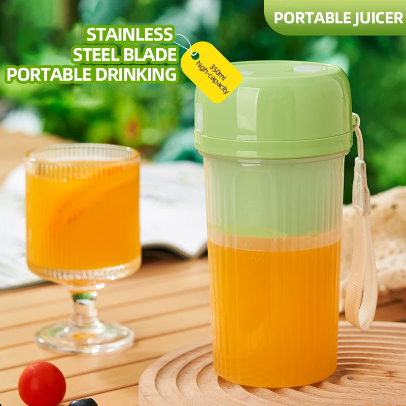 350ML Portable Blender Electric Juicer 12 Blades Fruit Mixers 1500mAh USB Rechargeable Smoothie Juicer Cup Squeezer Juice Maker