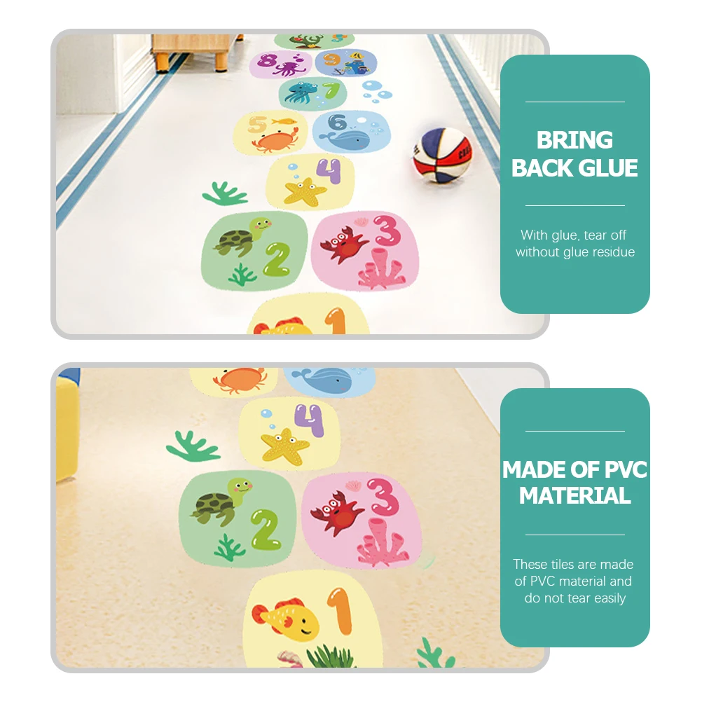 

1 Set Of Jump Rope Stickers For Removable Floor Decals Game Playing Home Decor Wall Diy Decals Bedroom Nursery Playroom