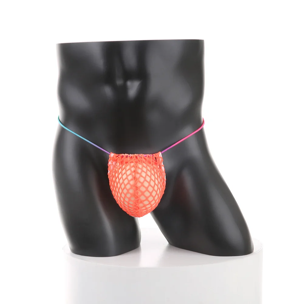 

Men Sexy Hot Transparent Fishnet Thong See-Through G String T-Back Lingerie Hip-baring Crotchless Gay Erotic Adult Clothing