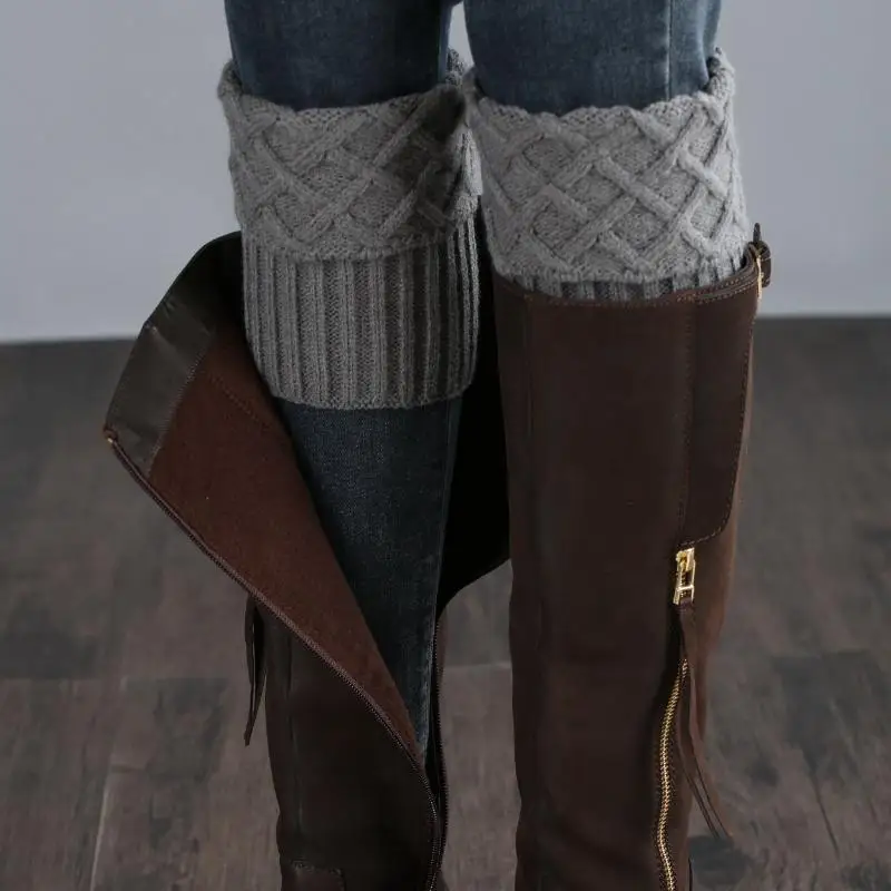 متماسكة تدفئة الساق للنساء التمهيد الأصفاد محبوك جوارب طويلة إلى الركب بلون أكمام أذرع تبريد أصابع قفازات التمهيد الأصفاد جوارب
