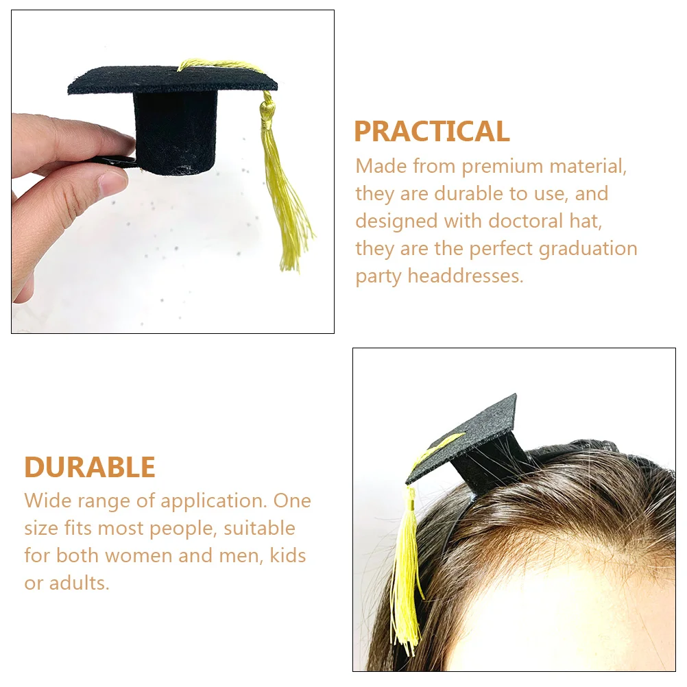

Doctorial Hat Party Photo Graduation Hair Clip Prop Metal Hair Clip Graduation Party Headwear Material One Size Fits Most