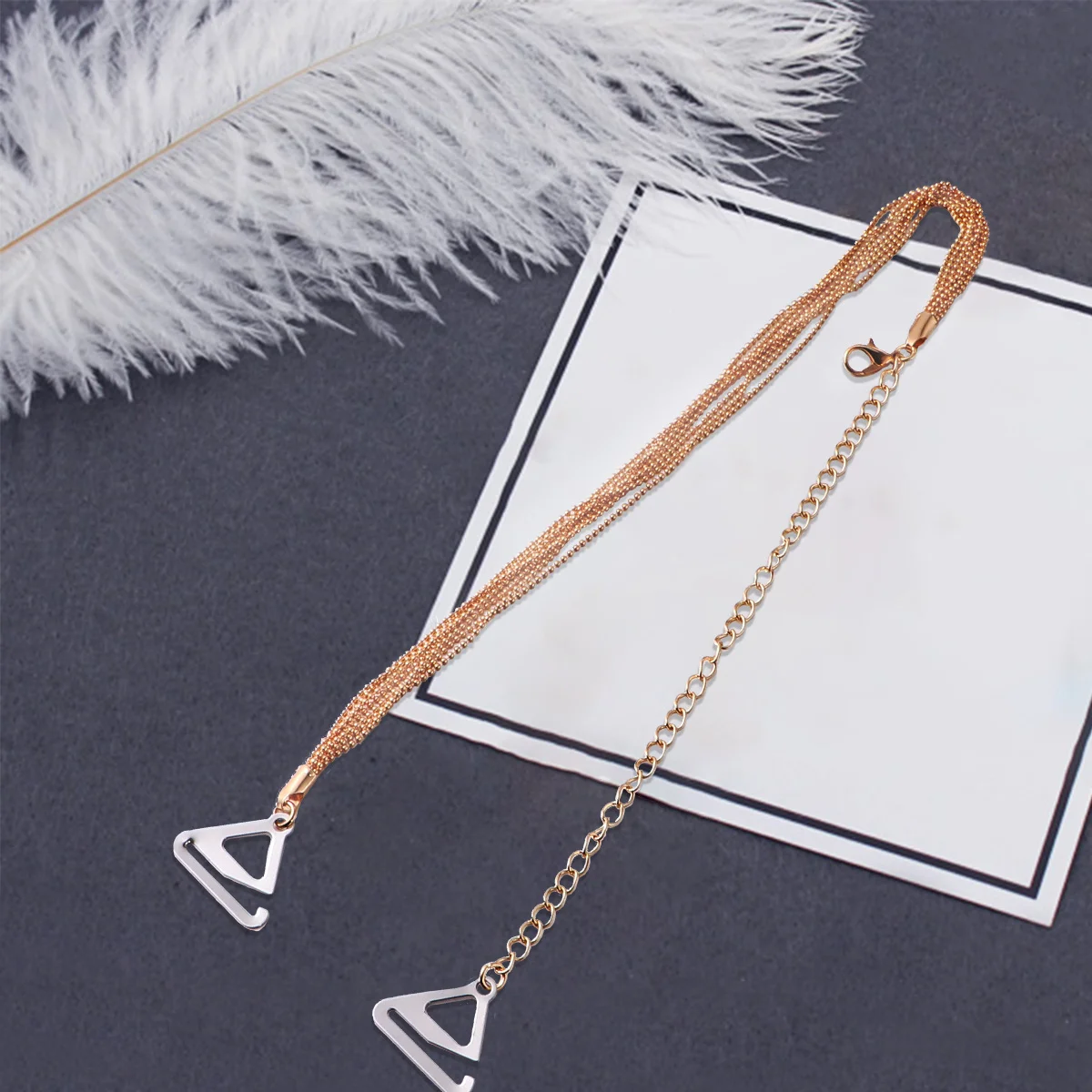 2 قطعة حمالة صدر داخلية بحزام كتف معدني متين وقابل للتعديل ومضاد للانزلاق وحزام كتف مزين بشرابة لتزيين ملابس النساء #2