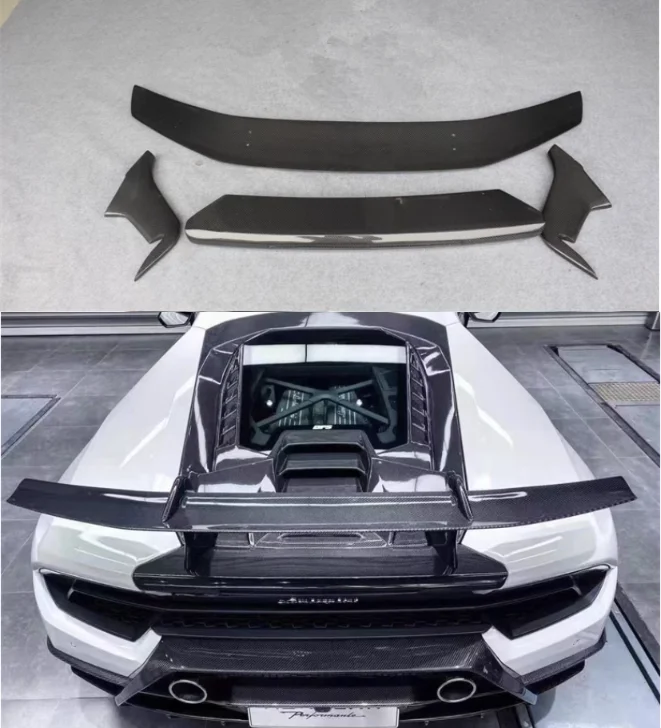 

For Lamborghini Huracan LP580 LP610 EV0 2014 - 2020 Real Forged Carbon Fiber Car Rear Wing Trunk Lip Spoiler