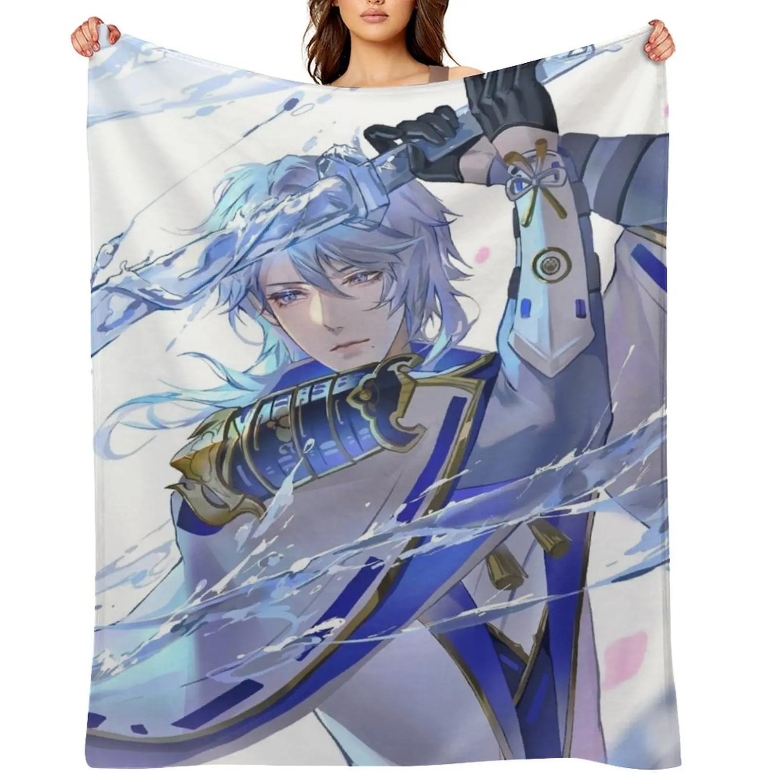 

Kamisato Ayato Throw Blanket Single Picnic Custom sofa bed Blankets