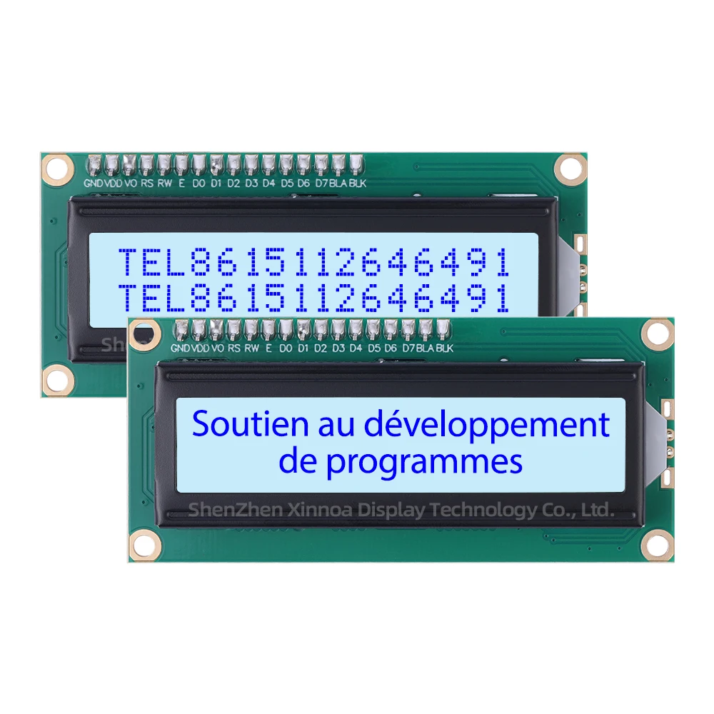 Support de développement de schémas, contrôleur LCD 3.3V, ST7066U, lettres orange clair et noir, européen 1602A-3.3V, rick LCD Tech, 02x16