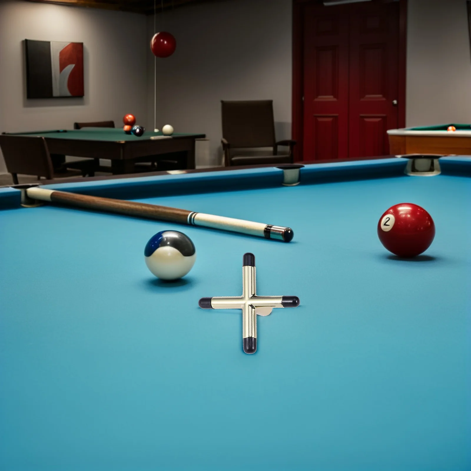 

Professional Cue Rack Bridge Head Snooker Billiards Sturdy Stable Structure Precise Shooting Easy Use Tip Holder Pocket Storage