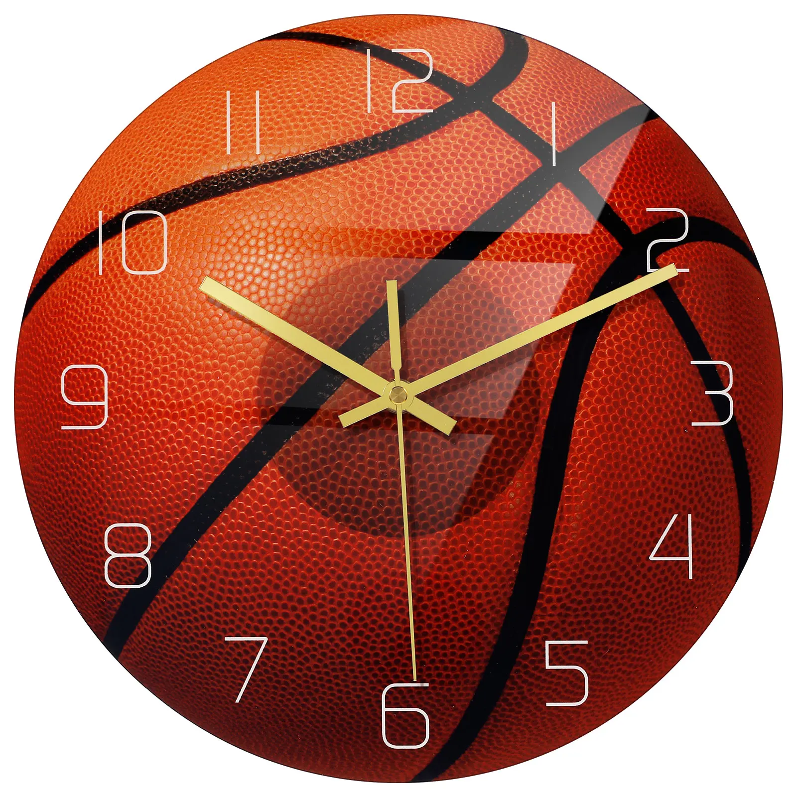 

Basketball Wall Clock Home Decor Mute Hanging Clock Stable Acrylic Material Big Arabic Numerals Perfect Bedroom Living Room