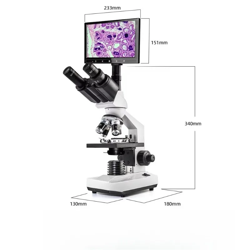 Digital microscope with 9-inch high definition display | Laboratory, education | Camera compatible microscope