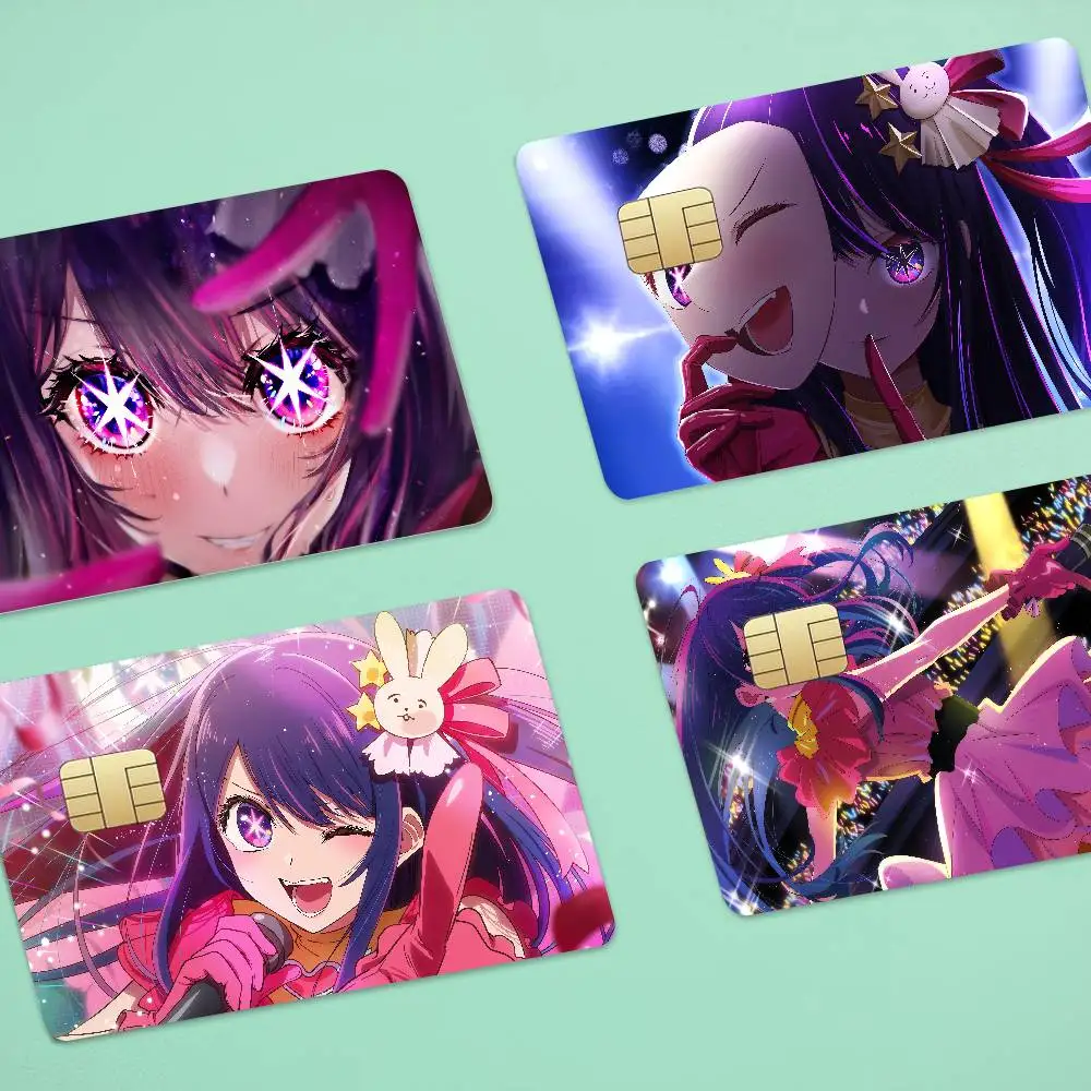 Anime O-Oshi No Ko 1 Set Of 4 Pcs Sticker Film Skin Cover Case For Small Large No Chip Debit Credit Card Front Side