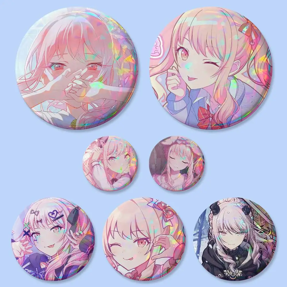 Project SEKAI Cute Anime Akiyama Mizuki Badges Round Cosplay Pin Bag Decor Fans Collect Friends Gifts Brooch Souvenir