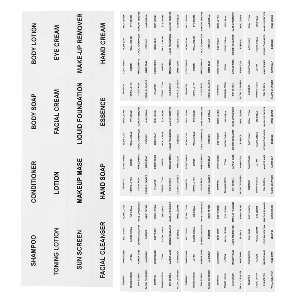 

Этикетки для бутылок, черный шрифт, съемные наклейки для организации туалетных принадлежностей в путешествиях, этикетки для дозаторов в ванной