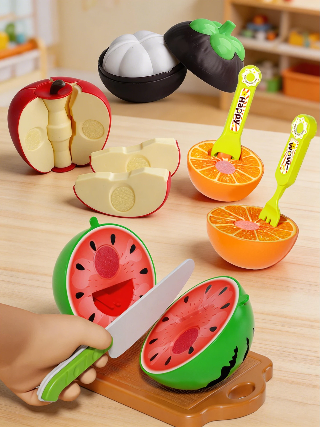 DIY Feeding Toy Set，Fun, Realistic Fruit Simulation Kit Interactive Parent，Child Play & Pretend Play Gift for Kids