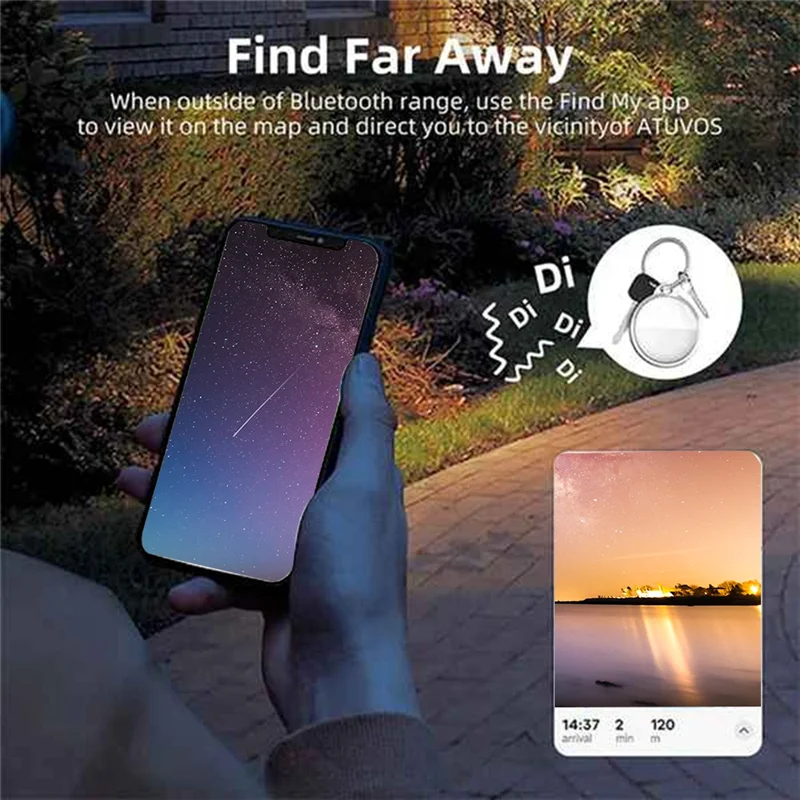 

FFYY-Mini GPS Tracker System For Kids Pets Keys Anti-Lost Reminder For Find My App Tag Locator A