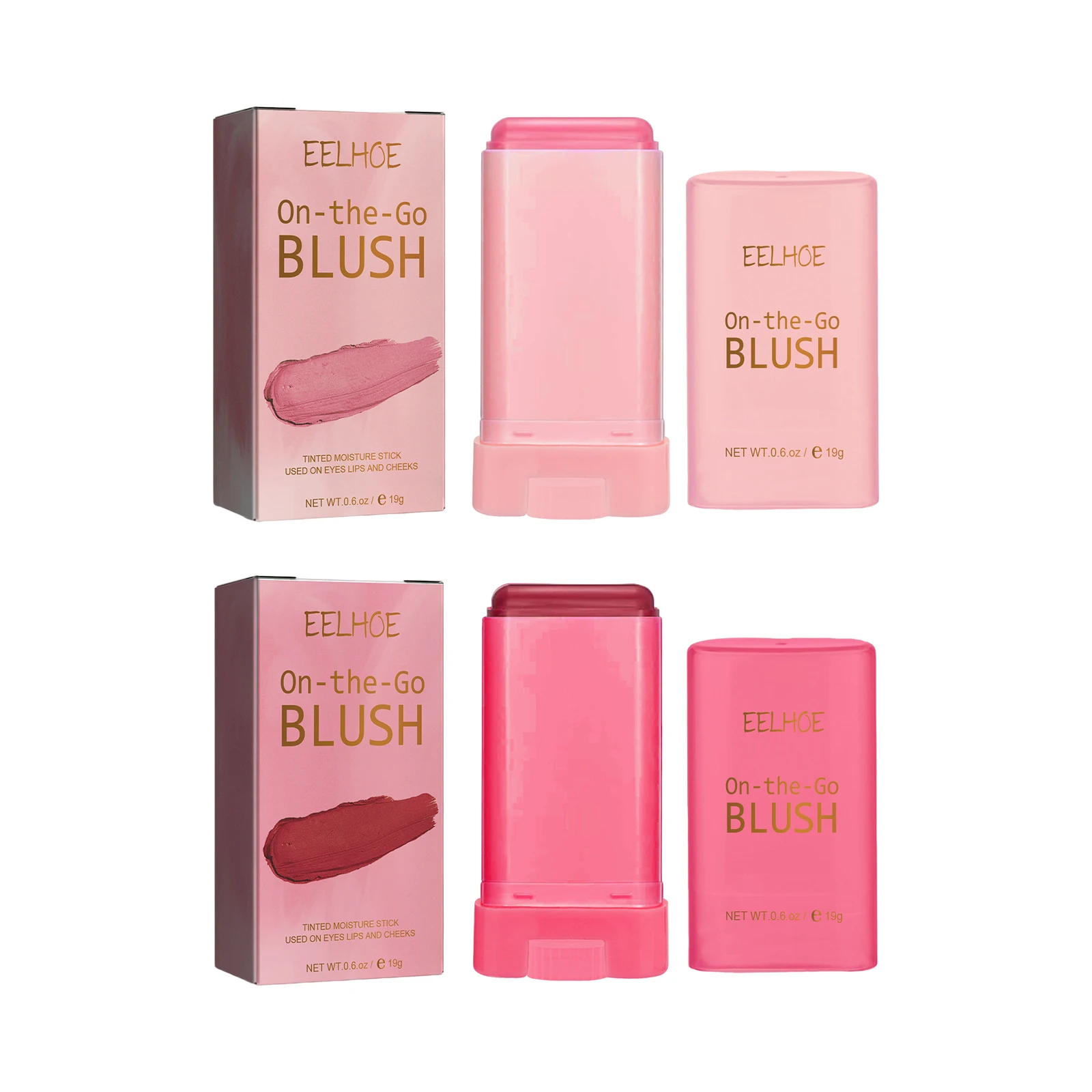 Wangvlek Lip Blush Make-Up Highlight Cosmetica Waterdichte Duurzame Nude Poeder Blusher Voedt Multifunctionele Blush Stick Crème