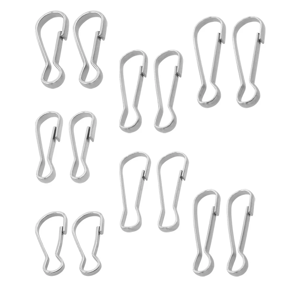 30 Pcs Stainless Steel Keychain Flag Pole Clip Hooks Metal Clips for Hanging Mini Carabiner Snap Clasp