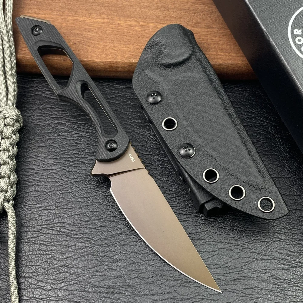 TOOR Jungle Fixed Blade Knife with Sheath D2 Blade Outdoor Survival Knife Sharp EDC Cutting Hunting Knife Portable Camping Knife